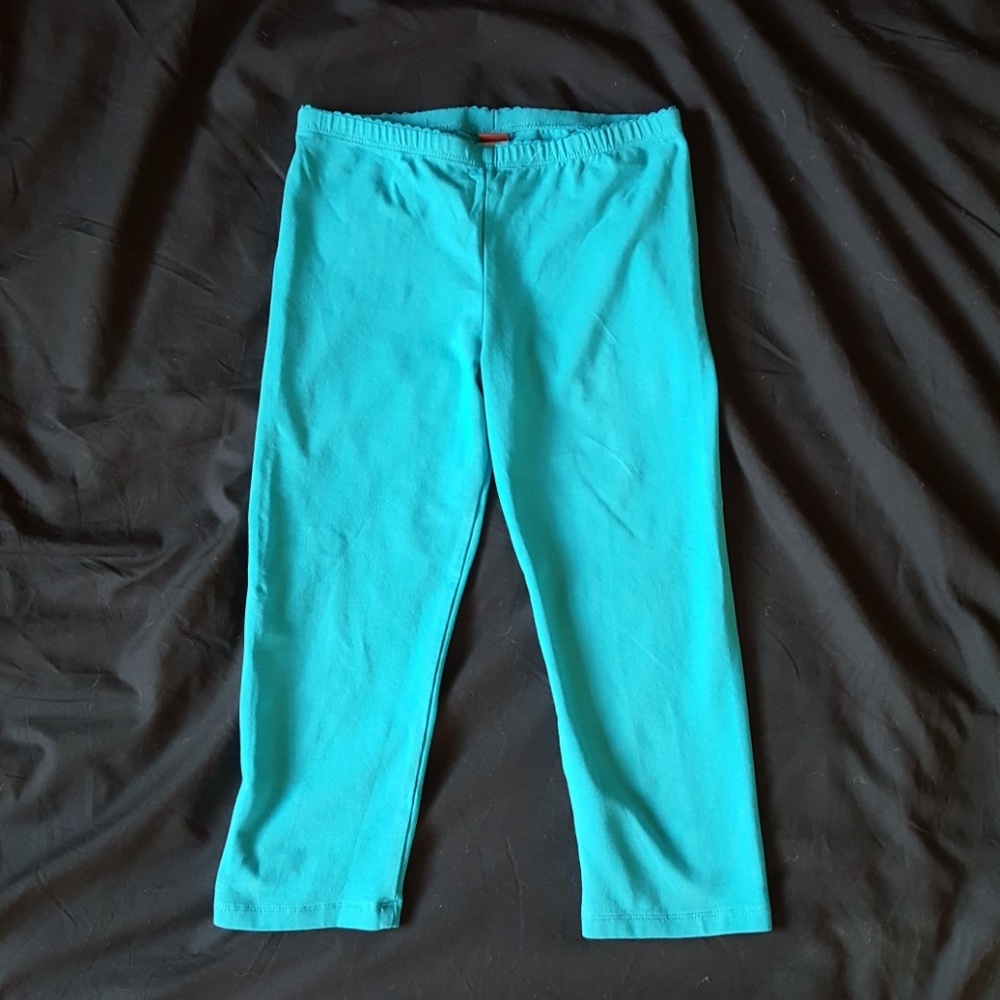 Used Tea Collection Girls Teal Capri Leggings
